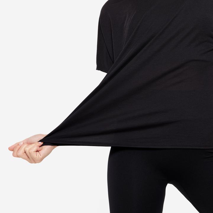Produktbild Domyos Tanz-Shirt Damen kurzarm fliessend Modern Dance - schwarz (XS)