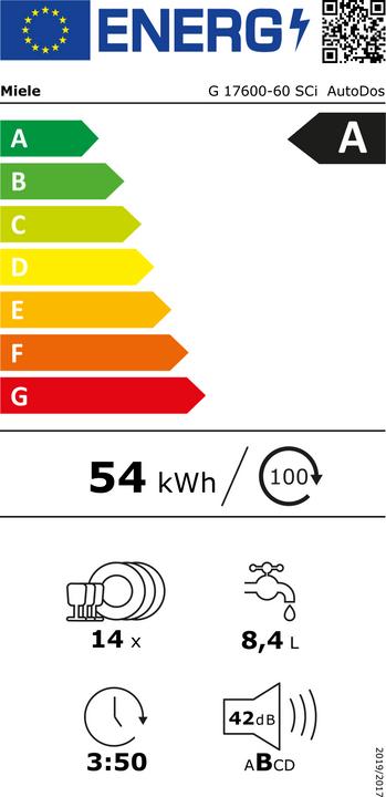 Etichetta energetica Miele G 17600-60 SCi AutoDos