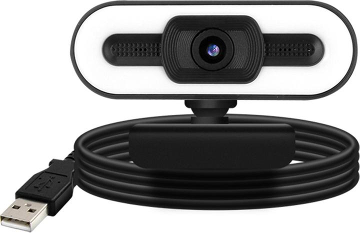 Image du produit Avizar Webcam HD 1080P grand angle en streaming avec lumière LED + microphone - Noir (2 Mpx)
