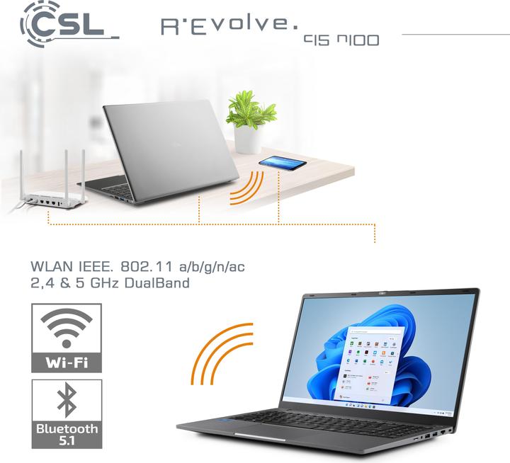 Image du produit CSL Notebook R'Evolve C15 v4 16Go 500Go Windows 11 Famille (15.60", Intel N100, 16 Go, 500 Go, DE)