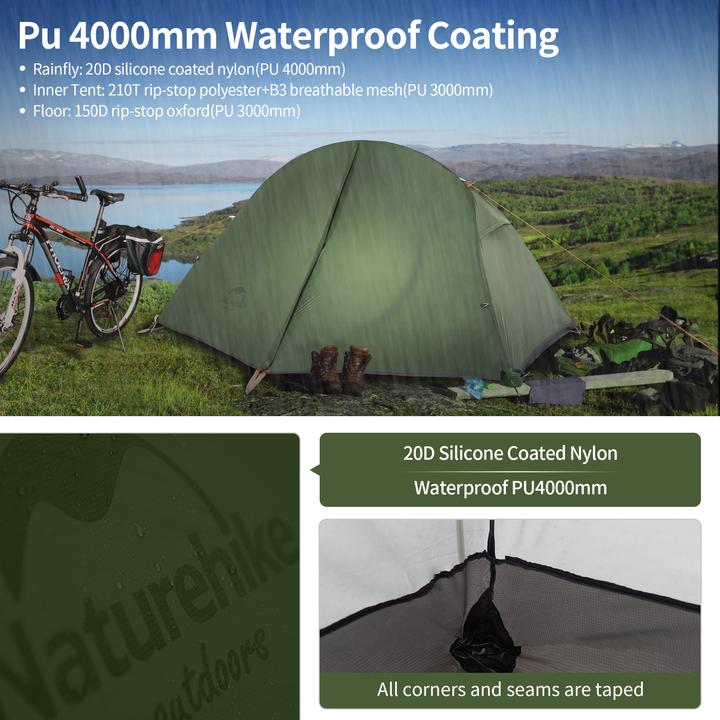 Immagine prodotto Naturehike Tenda da ciclismo ultraleggera per 1 persona (Tenda a cupola, 1.70 kg, 1 persona)