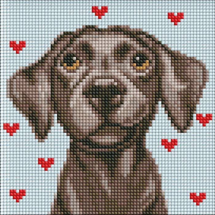 Produktbild Ideyka Diamond Painting - Zärtlicher Freund 20 x 20 cm