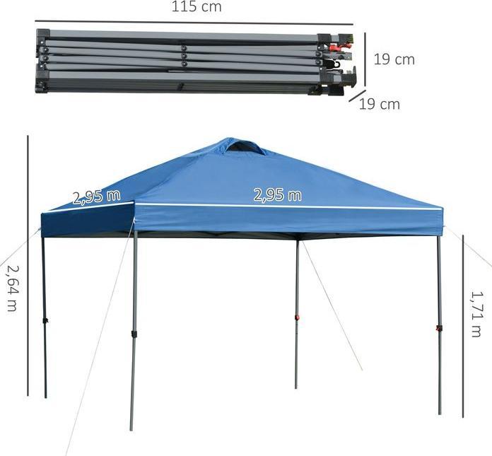 Image du produit Swisshandel24 Faltpavillon ca. 3x3m, wasserdicht, Blau (11500 cm, 295 cm)