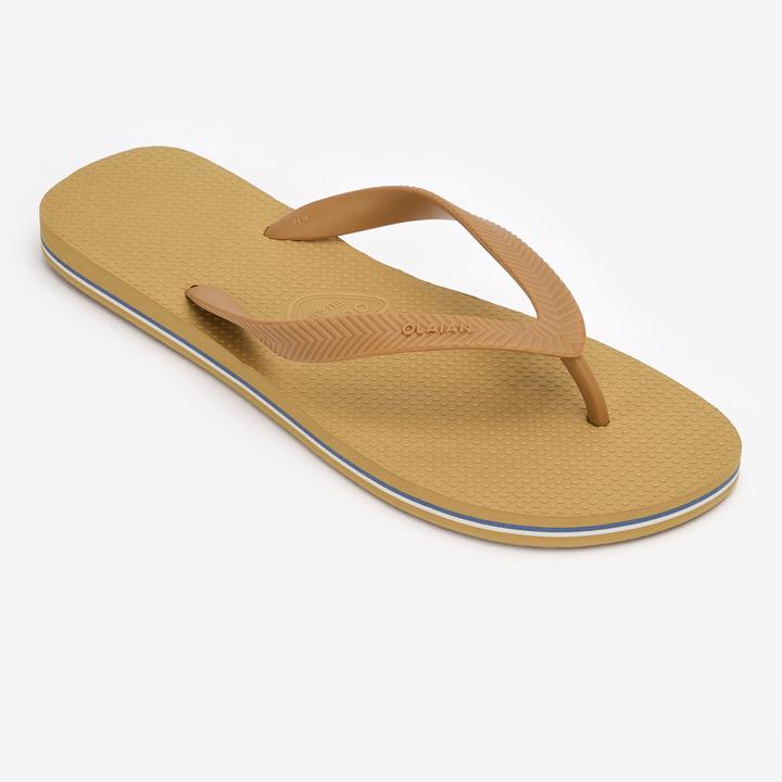 Actual product image Olaian Thong sandals men 500 beige (39)