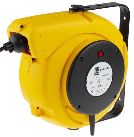 Actual product image Rs Pro 2core automatic cable reel,8A 230Vac 11m (11 m, 1.50 mm²)