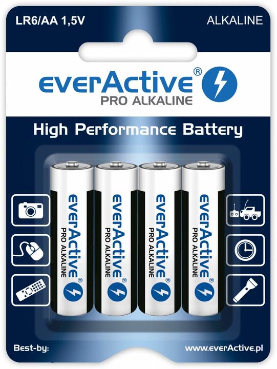 Everactive Alkaline batteries Pro LR6 AA - blister card - 4 - Batterie - Mignon (AA) (4 Stk., AA, 2900 mAh)
