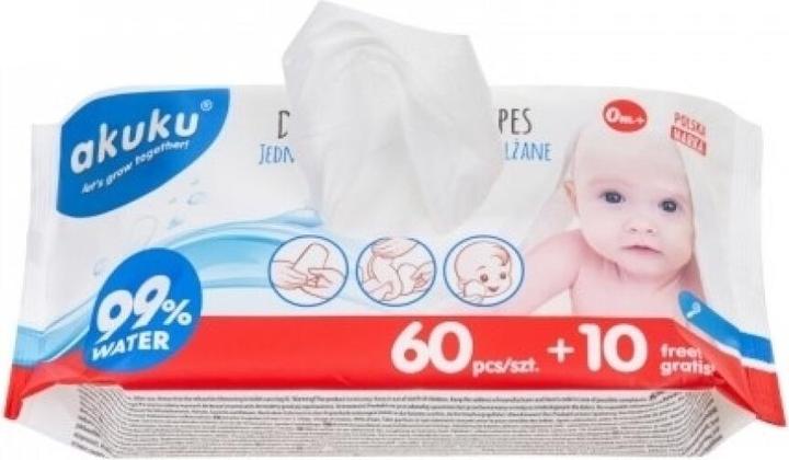 Immagine prodotto Akuku Salviette umidificate 99% acqua 70 pezzi (Ricarica)