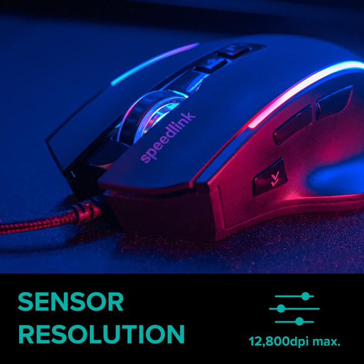 Immagine prodotto Speedlink DECUS NX RGB Gaming Mouse, rubber-black (Cablato)