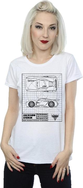 Immagine prodotto Disney Cars Jackson Storm Blueprint Maglietta Donna (L)
