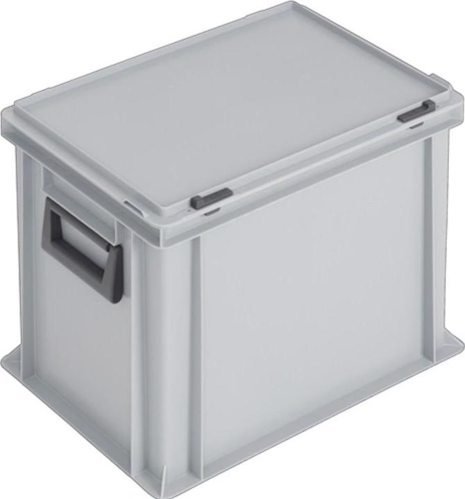 Lockweiler Kunststoffkoffer L400xB300xH333 mm PP 2 Griffe Schiebeverschluss grau 31 l (31 l)