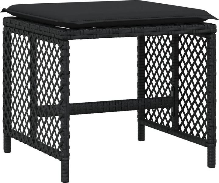 Produktbild VidaXL Gartenmöbel Essgruppe Gartengarnitur Sitzgruppe 17tlg Schwarz Poly Rattan (330 cm)