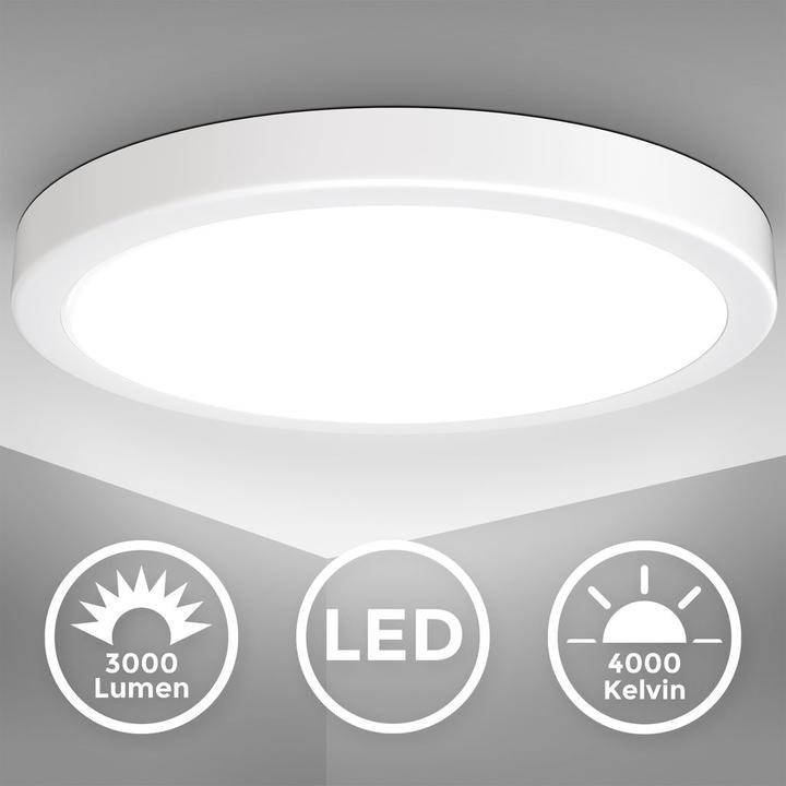 Produktbild B.K.Licht LED Deckenleuchte, weiss, 1xLED/24W (3000 lm)