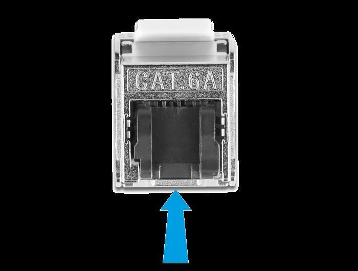 Actual product image Delock Cable RJ45 male to Keystone Module RJ45 female Cat.6A 2 m black (S/FTP, CAT6a, 2 m)
