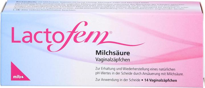 Mibe Lactofem Milchsäure Vaginalzäpfchen, 14 St. Zäpfchen (Vaginalzäpfchen)