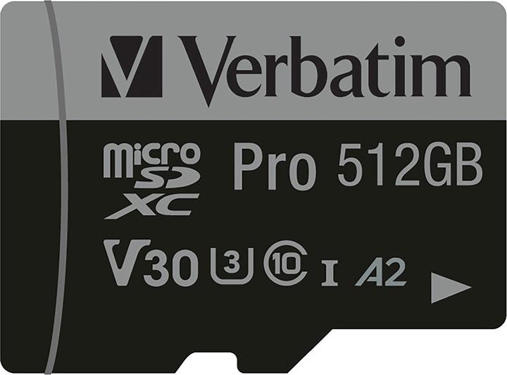 Image du produit Verbatim Pro (512 Go, microSDXC, U3, UHS-I)