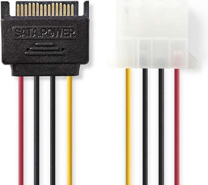 Actual product image Nedis Internal power cable | SATA 15-pin male | Molex female | Gold-plated | 0.15 m | Round | PVC | Me