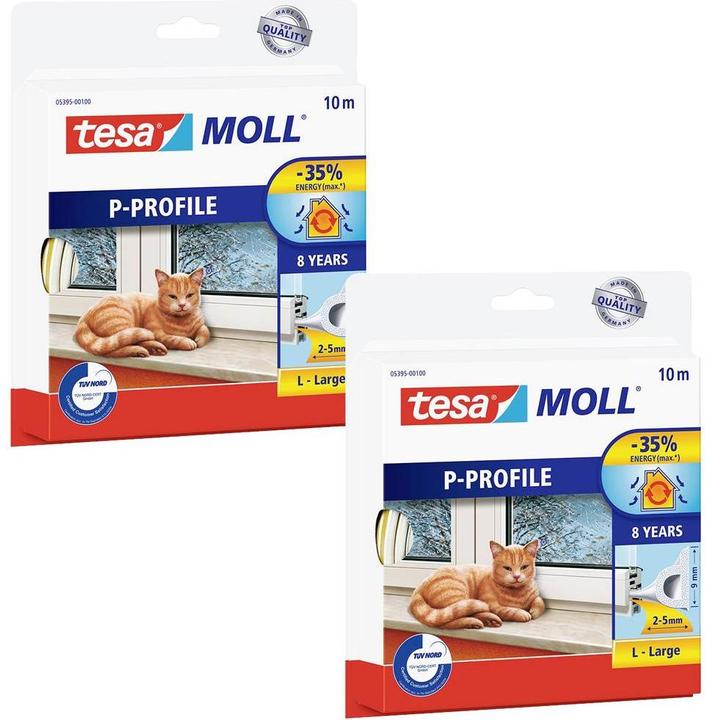 Actual product image tesa 2x tesamoll CLASSIC P-profile window seal, rubber seal for insulation, pack of two