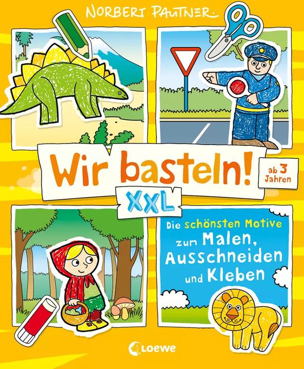 Produktbild Loewe Wir basteln! XXL - Die schönsten Motive zum Malen, Ausschneiden und Kleben (gelb)