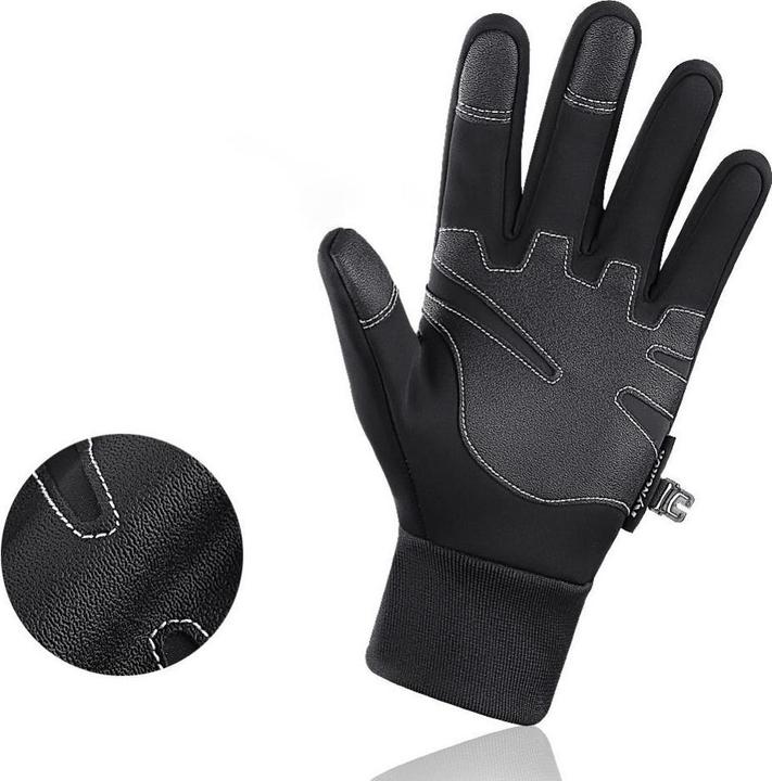 Actual product image Hurtel Insulated, non-slip sports phone gloves (size L) - black (L)