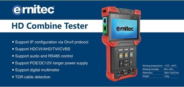 Image du produit Ernitec Moniteur d'essai à écran tactile de 4 pouces (Câbles de réseau)
