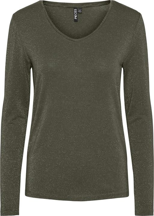 Pieces Pcbillo Ls V-Neck Lurex Stripes Noos