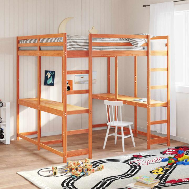 Image du produit VidaXL Lit mezzanine avec bureau & échelle (140 x 200)