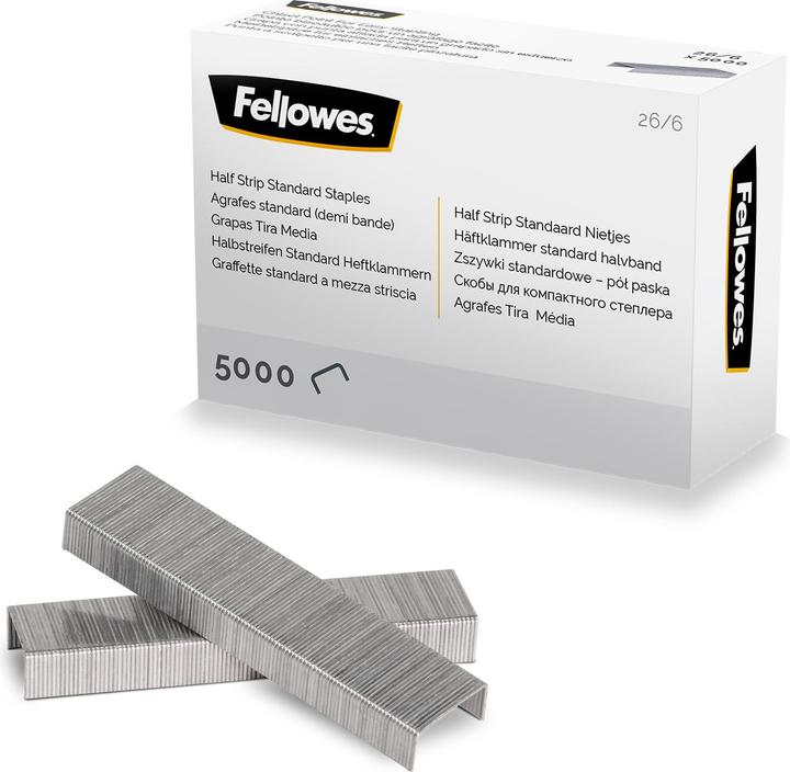 Immagine prodotto Fellowes Punto metallico 26/6 5000 pezzi, mezza striscia (5000 x)