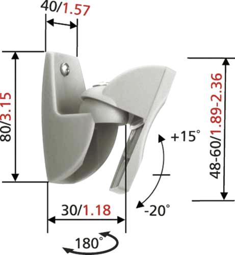 Produktbild Vogels Vlb 500 (1 Paar, Wandmontage, Schwenkbar)