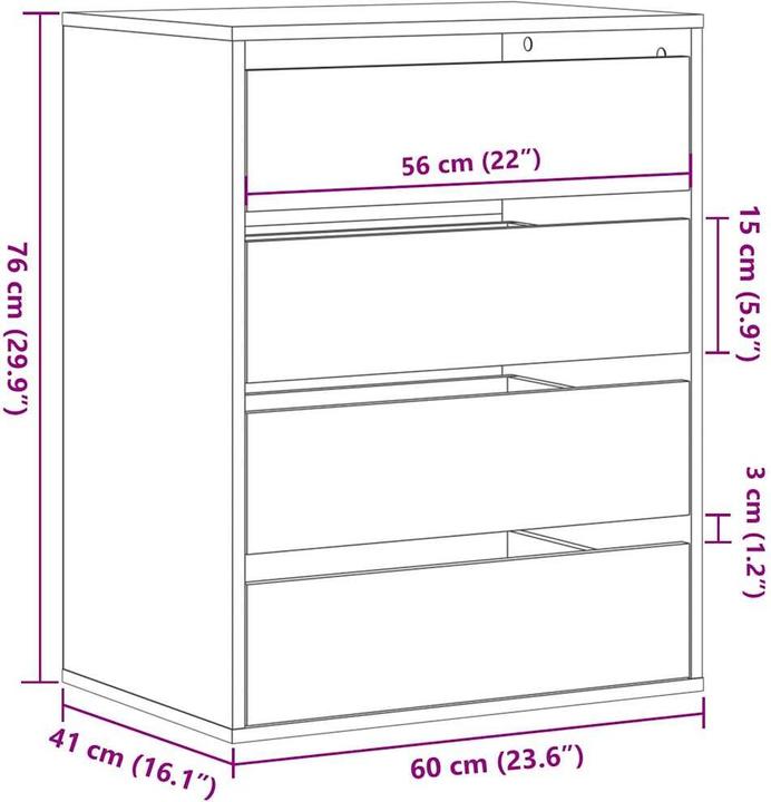 Image du produit VidaXL Kommode (60 x 41 x 76 cm)