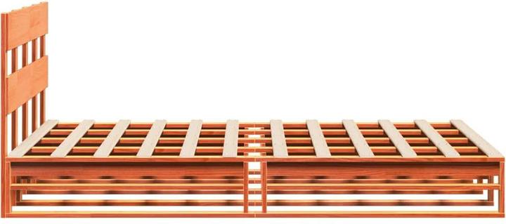 Actual product image VidaXL Solid wood bed Wooden bed Pallet bed with headboard 140x190cm pine (140 x 190 cm)