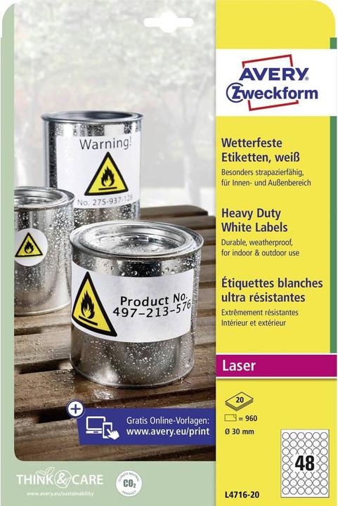 Produktbild Avery Wetterfeste Etiketten