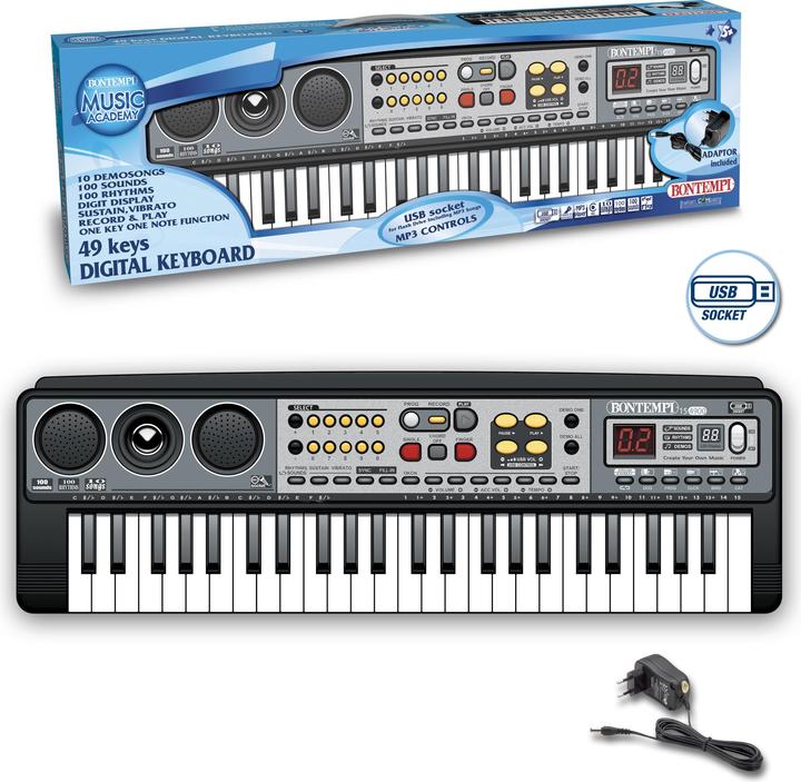 Actual product image Bontempi Digitaal Keyboard Zwart, 37 toetsen