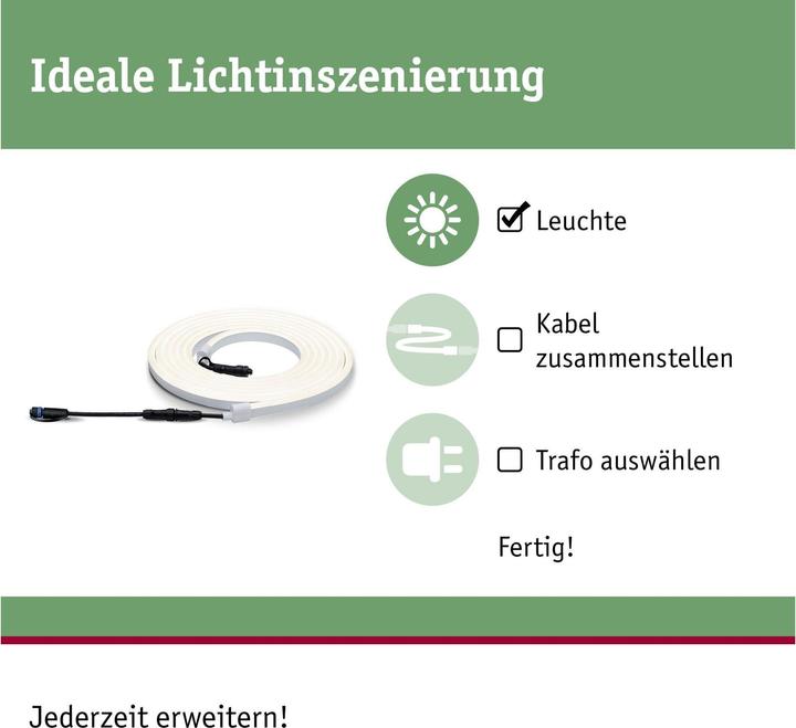 Actual product image Paulmann Plug & Shine LED Strip (Warm white, 500 cm, Outdoor)