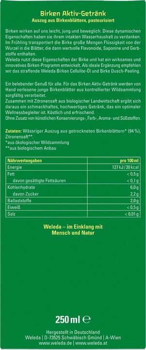 Valori nutrizionali e ingredienti Weleda Betulla (1 Pezzo/i)