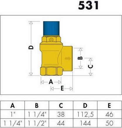 Produktbild Caleffi Membran-Sicherheitsventil 1 1/4Zoll, 8 bar