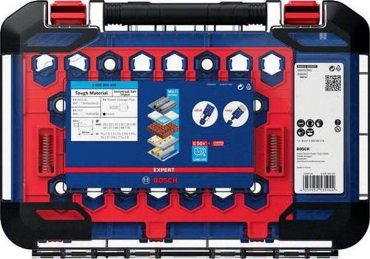 Produktbild Bosch Professional Zubehör EXPERT Tough Material Lochsäge-Set, 20/22/25/32/35/40/44/51/60/68/76 mm, 14-tlg. (20, 22, 25, 32, 35, 40, 44, 51, 60, 68, 76 Millimeter)