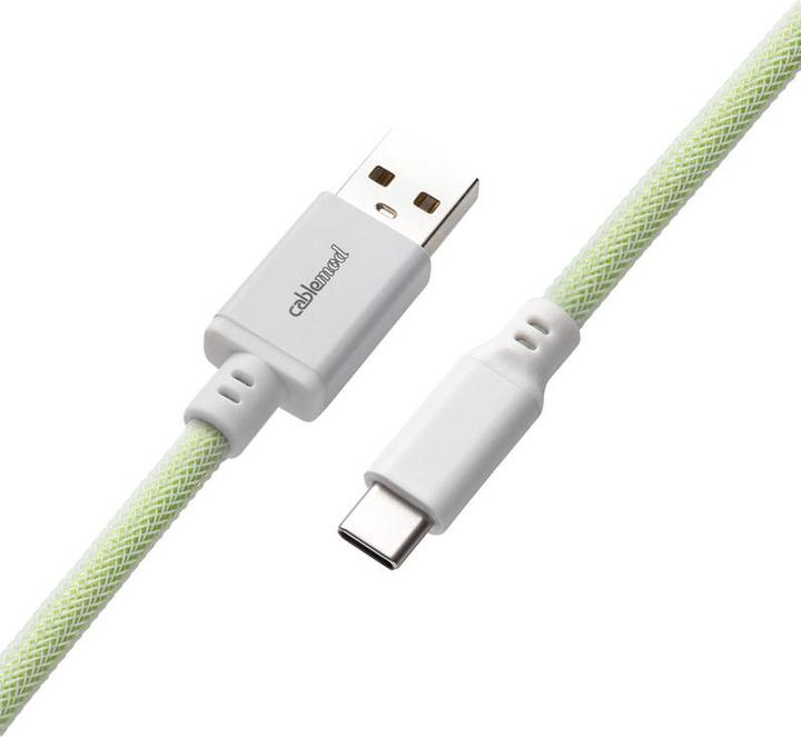 Actual product image CableMod Pro Coiled Keyboard Cable USB-C to USB Type A, Lime Sorbet (1.50 m, USB 2.0)