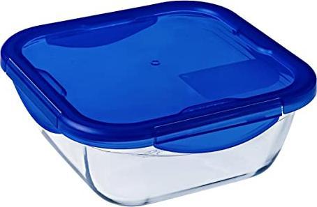 Pyrex Cook & Go rectangular glass food storage container/roaster with airtight and leakproof 4 clip (0.80 l)