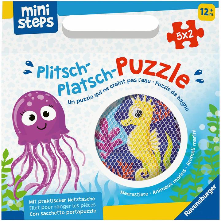 Ravensburger ministeps 4588 puzzle Splish-splash animali marini - Giochi da esterno e da bagno (10 pezzi)