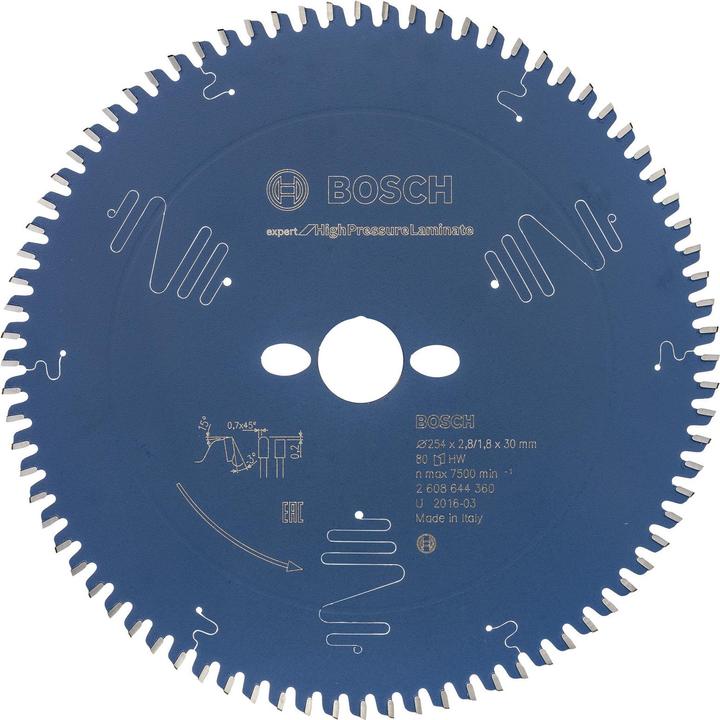 Actual product image Bosch Professional Zubehör Circular saw blade Expert for High Pressure Laminate, 254 x 30 x 2.8 mm, 80
