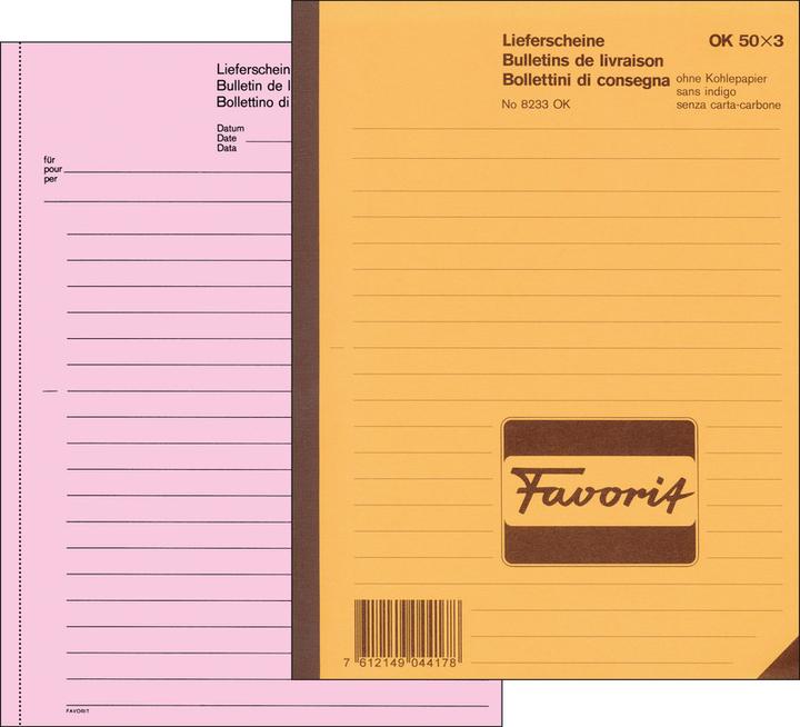 Actual product image Favorit Carbonless copybook delivery bills with carbonless paper (150 x)