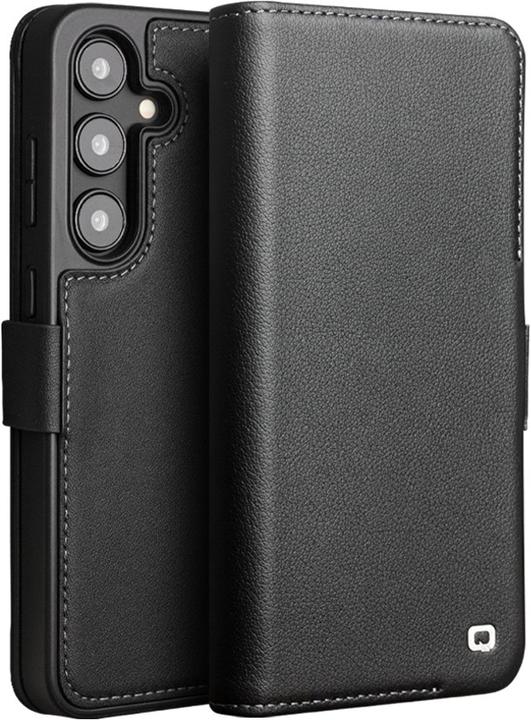 Produktbild QiAlino Hülle Flip matt mit magnetischem Verschluss Mattschwarz (Samsung Galaxy S24+)