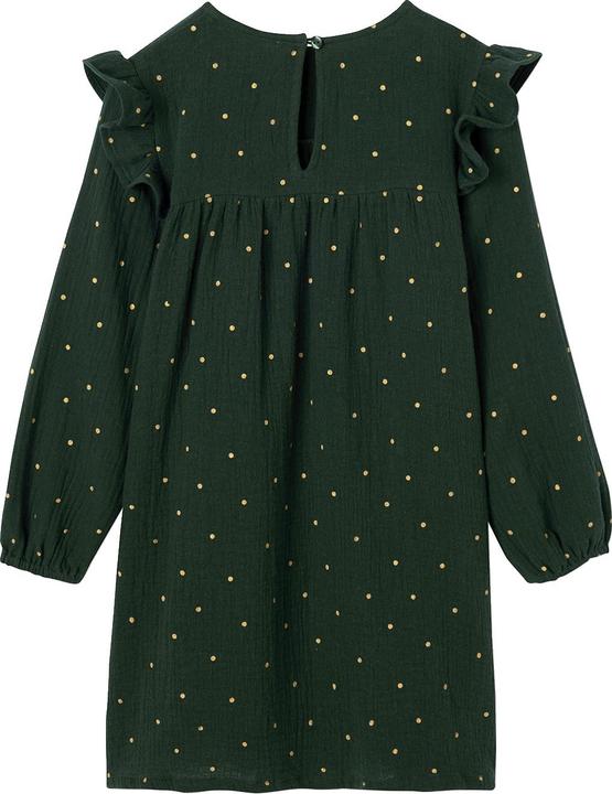 Vertbaudet Mädchen Kleid mit Volants, Musselin