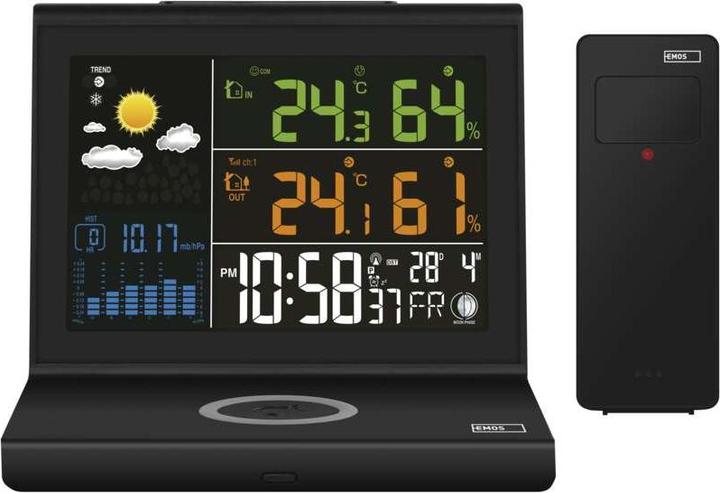 Produktbild Emos Wetterstation mit kabelloser Aufladung E8010