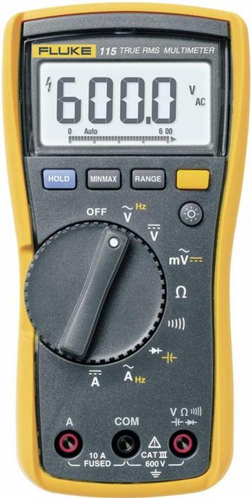 Image du produit Fluke 115 Multimètre portable calibré (ISO) numérique CAT III 600 V Affichage (Count (CAT III 600V)