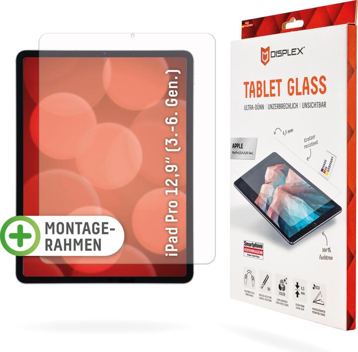 Actual product image Displex Tablet glass, tablet protective glass (1 Piece, iPad Pro 12.9 2020 (4. Gen), iPad Pro 12.9 2018 (3. Gen), iPad Pro 12.9 2021 (5th Gen))