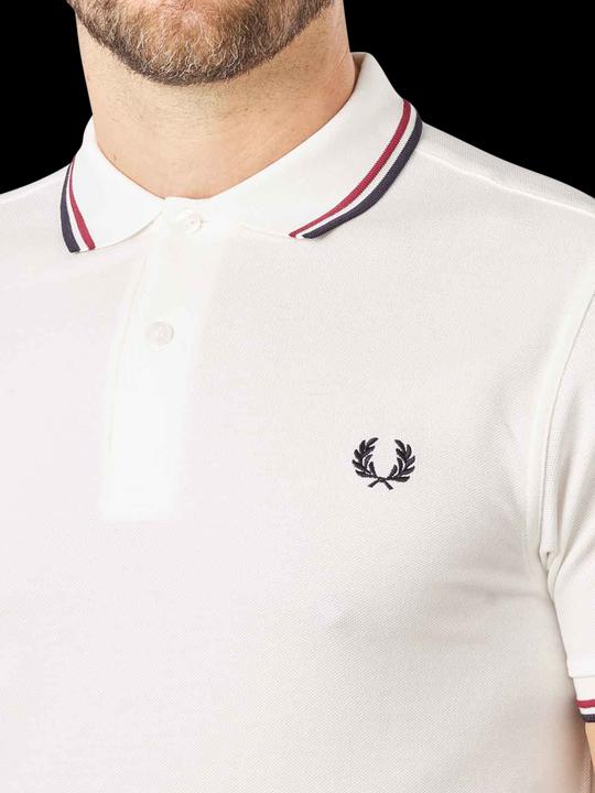 Actual product image Fred Perry Twin Tipped Polo Shirt Short Sleeve Snow White (XL)