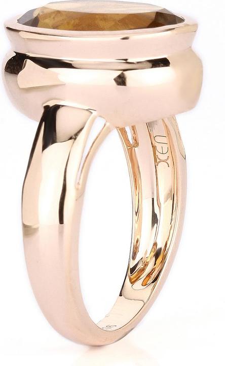 Immagine prodotto Xen Anello con quarzo champagne in argento sterling 925 placcato oro rosa (54, 925 Argento)