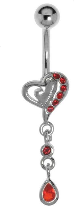 Produktbild Bijouteria Bauchpiercing (Messing rhodiniert, Chirurgenstahl 316L, Kristall)