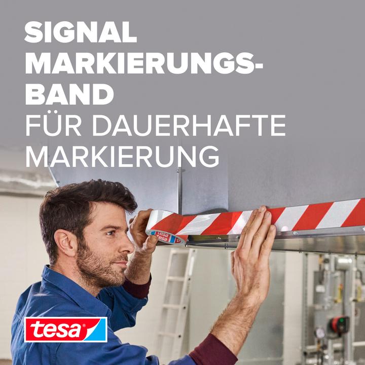 Produktbild tesa PREMIUM Signal Markierungsband, selbstklebendes PVC Warnband zur permanenten Markierung (50 mm)